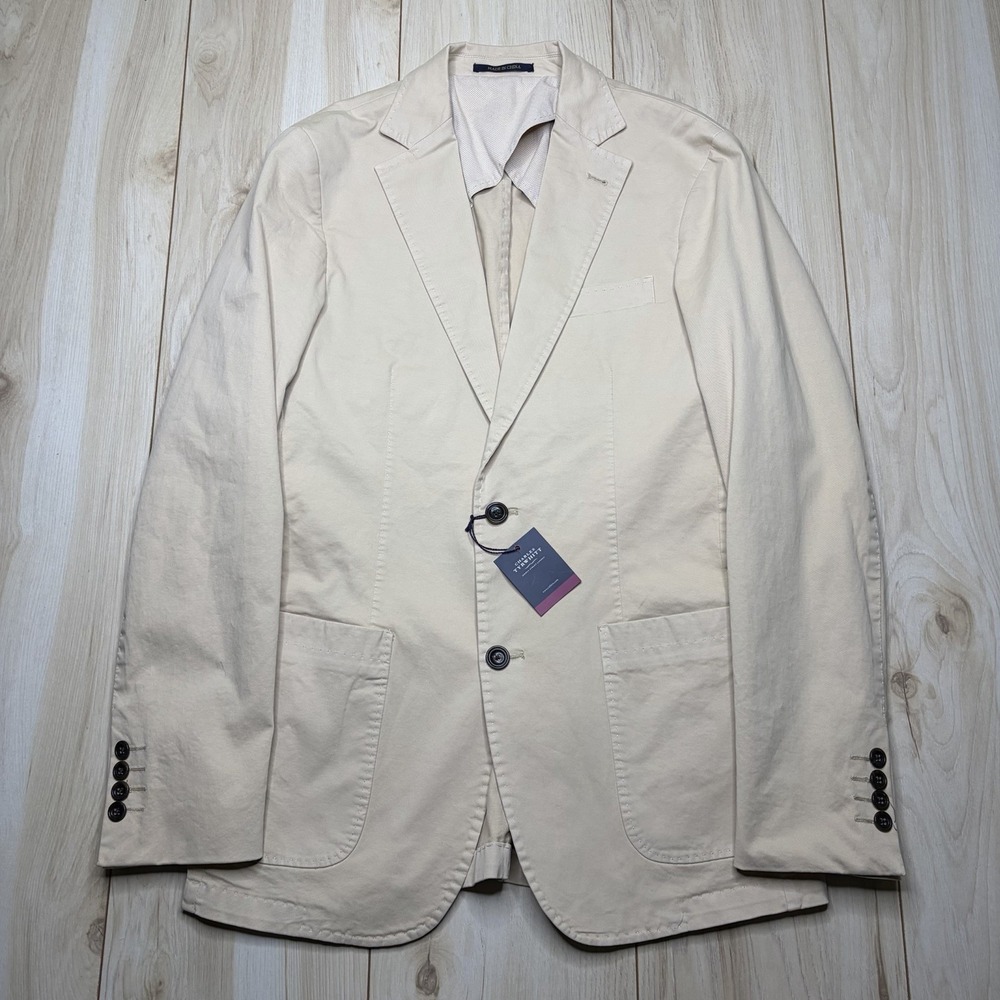 Charles Tyrwhitt Unstructured Limestone Cotton Jacket Mens 36R Slim Fit Blazer